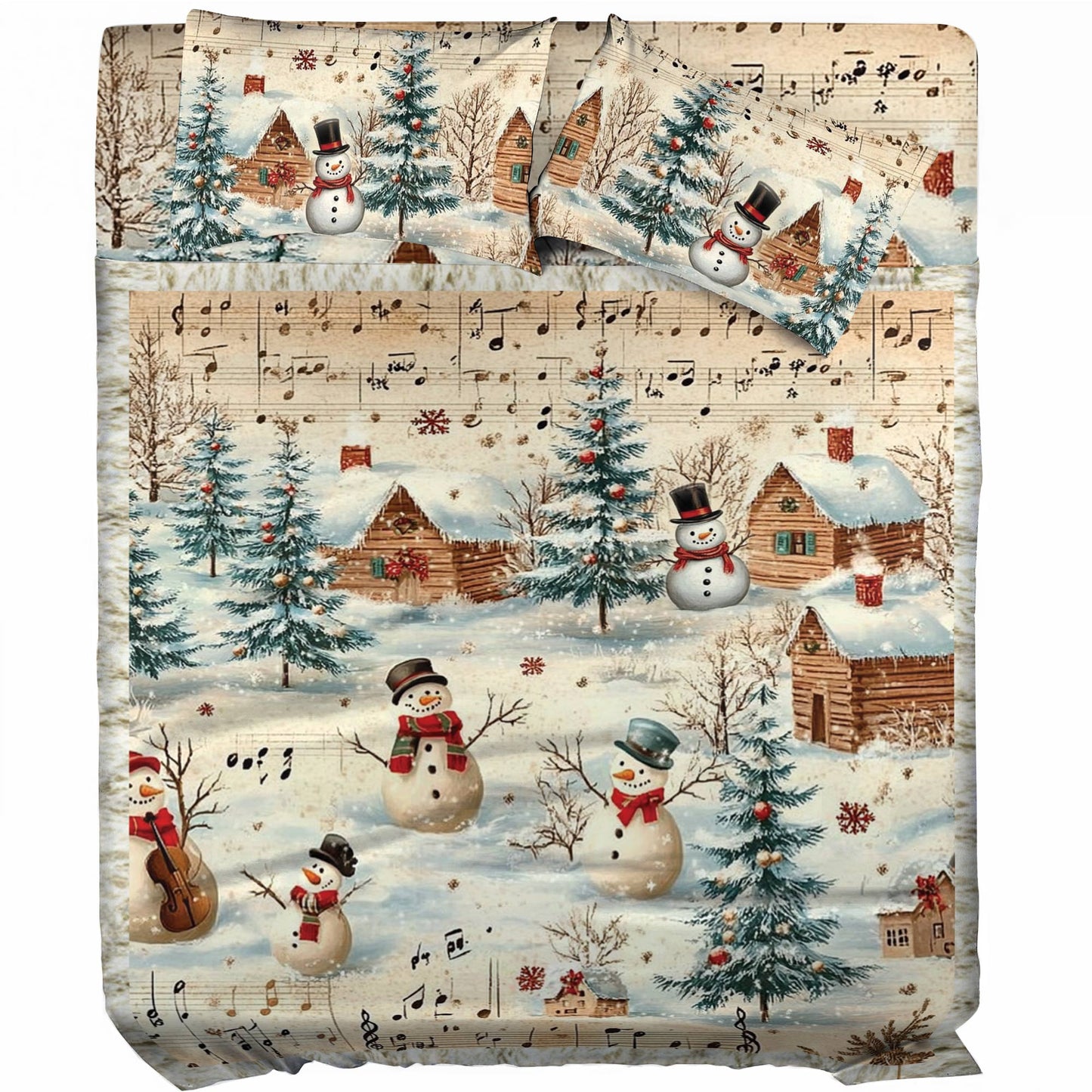 Pajabear 4-Piece Bed Sheet Set Snow Melody