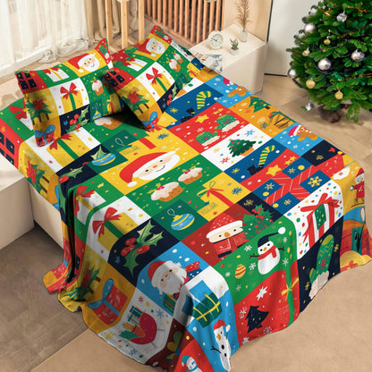 Pajabear 4-Piece Bed Sheet Set Festive Joy