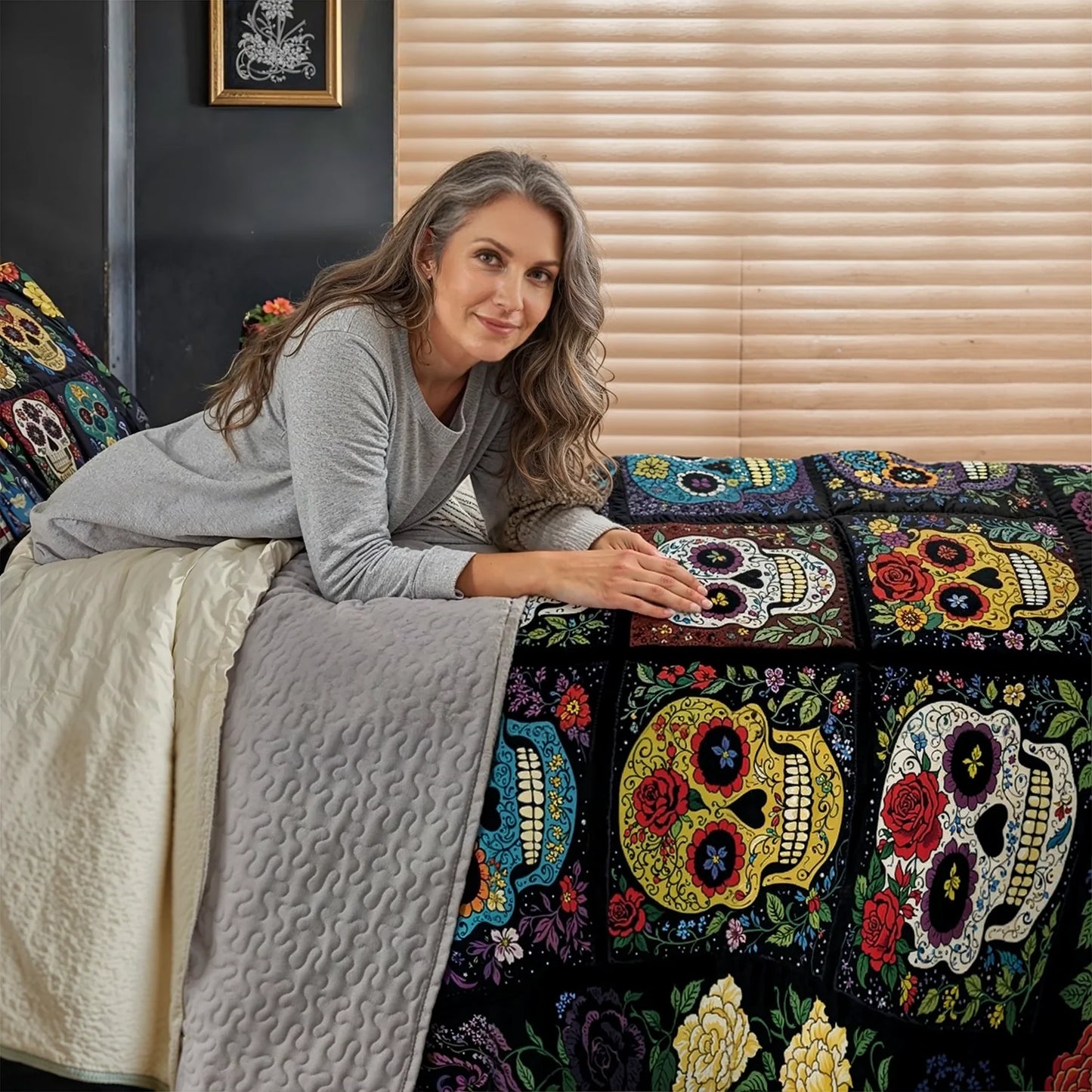 Pajabear Quilt 3-Piece Set Viva la Vida Skull