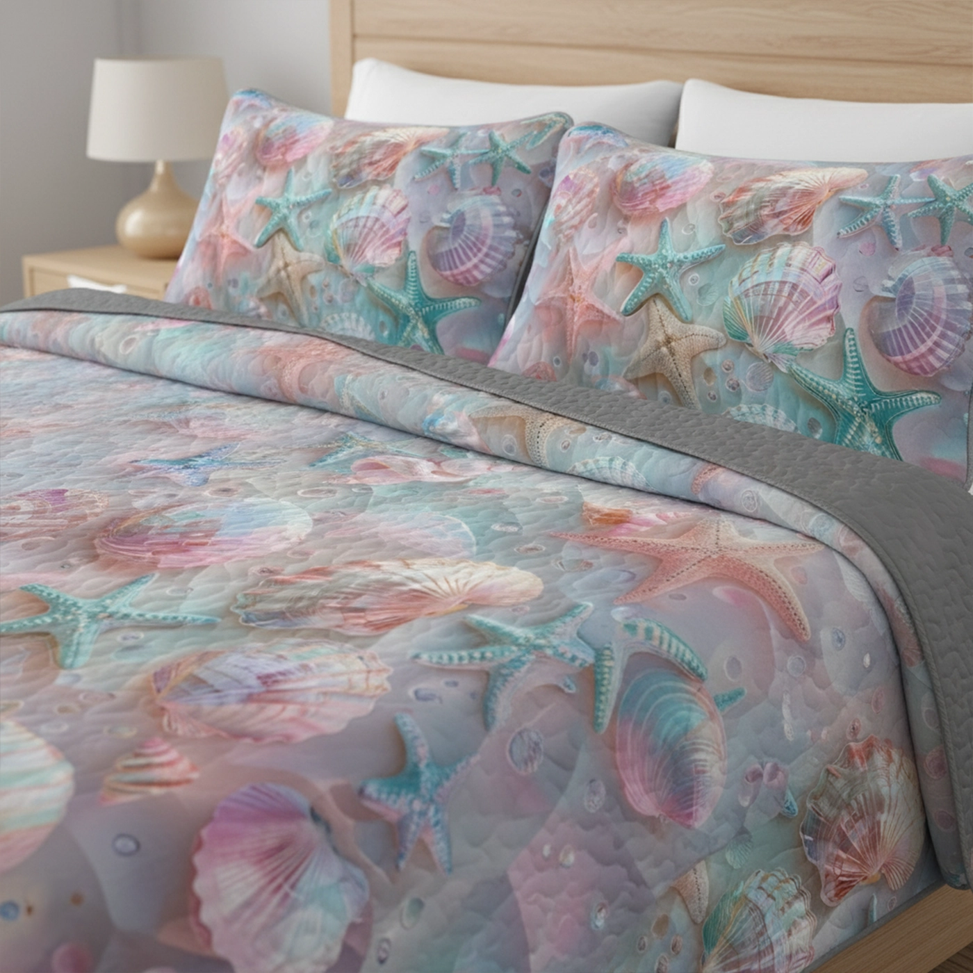 Pajabear Quilt 3-Piece Set Coastal Shell