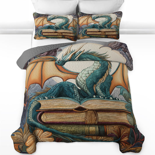 Pajabear Quilt 3-Piece Set Dragon Tale