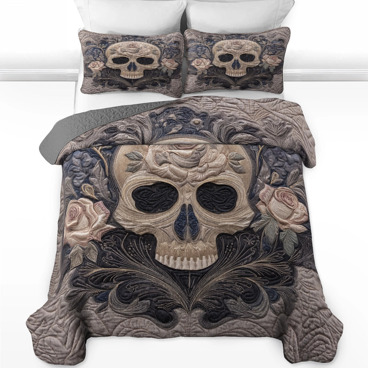 Pajabear Quilt 3-Piece Set Rose of the Silent Skull