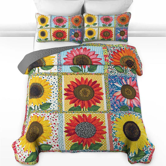 Pajabear Quilt 3-Piece Set Glamorous Sunflowers