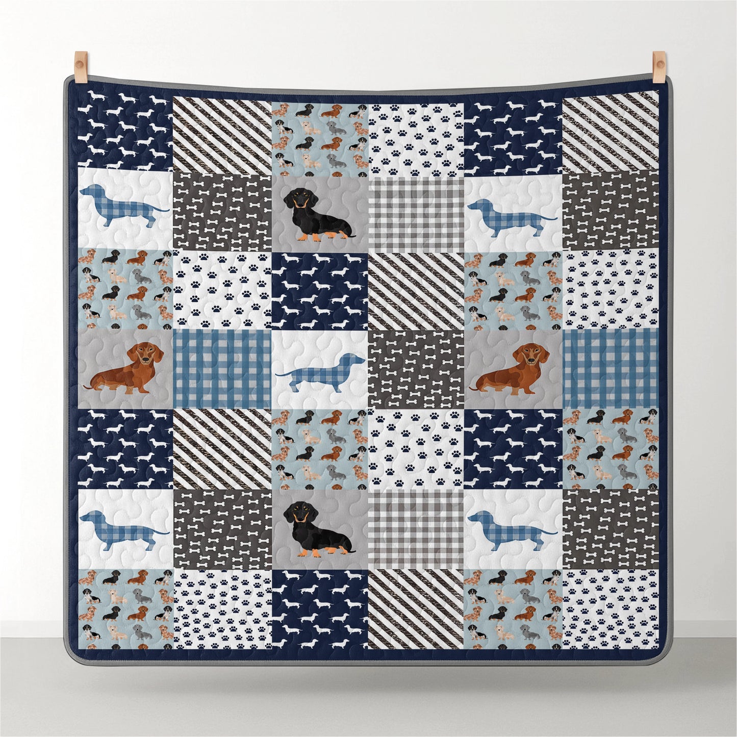 Pajabear Quilt 3-Piece Set Dachshund Delight