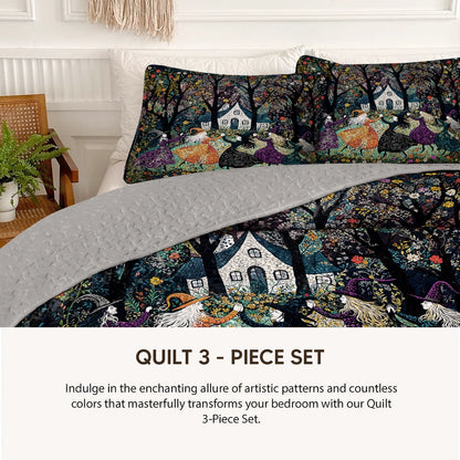 Pajabear Quilt 3-Piece Set Beautiful Witchy Woman
