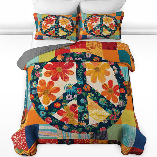 Pajabear Quilt 3-Piece Set Flower Peace