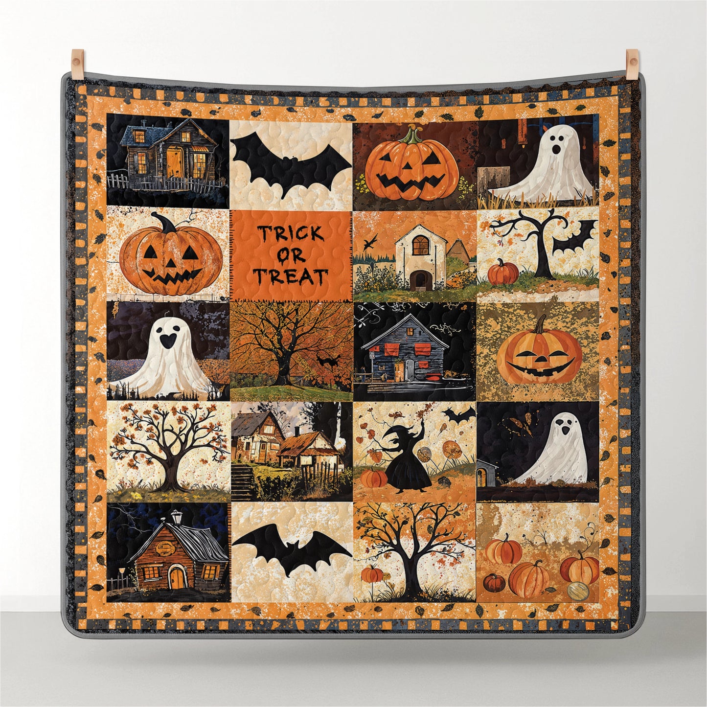 Pajabear Quilt 3-Piece Set Spooky Trick Or Treat Halloween