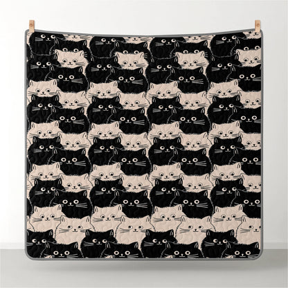 Pajabear Quilt 3-Piece Set Cute Face Cats