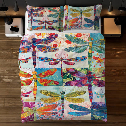 Pajabear 3 Pieces Duvet Cover Set Dragonfly Harmony