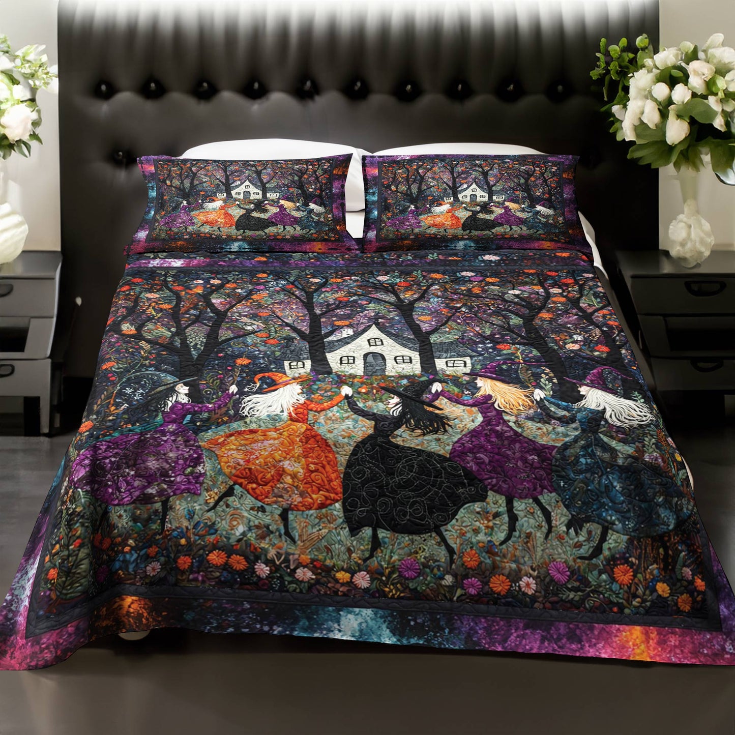 Pajabear 4-Piece Bed Sheet Set Beautiful Witchy Woman