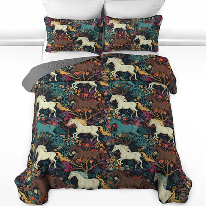 Pajabear Quilt 3-Piece Set Horse Flower