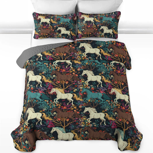 Pajabear Quilt 3-Piece Set Horse Flower
