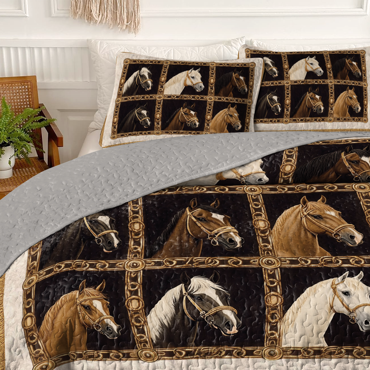Pajabear Quilt 3-Piece Set Horse Gallery Grace