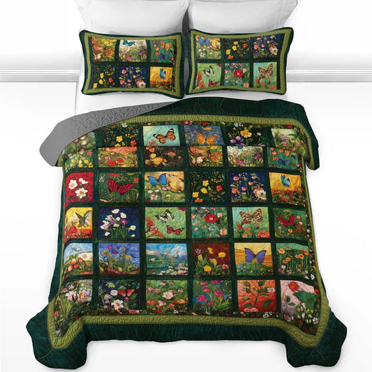 Pajabear Quilt 3-Piece Set Butterfly Garden