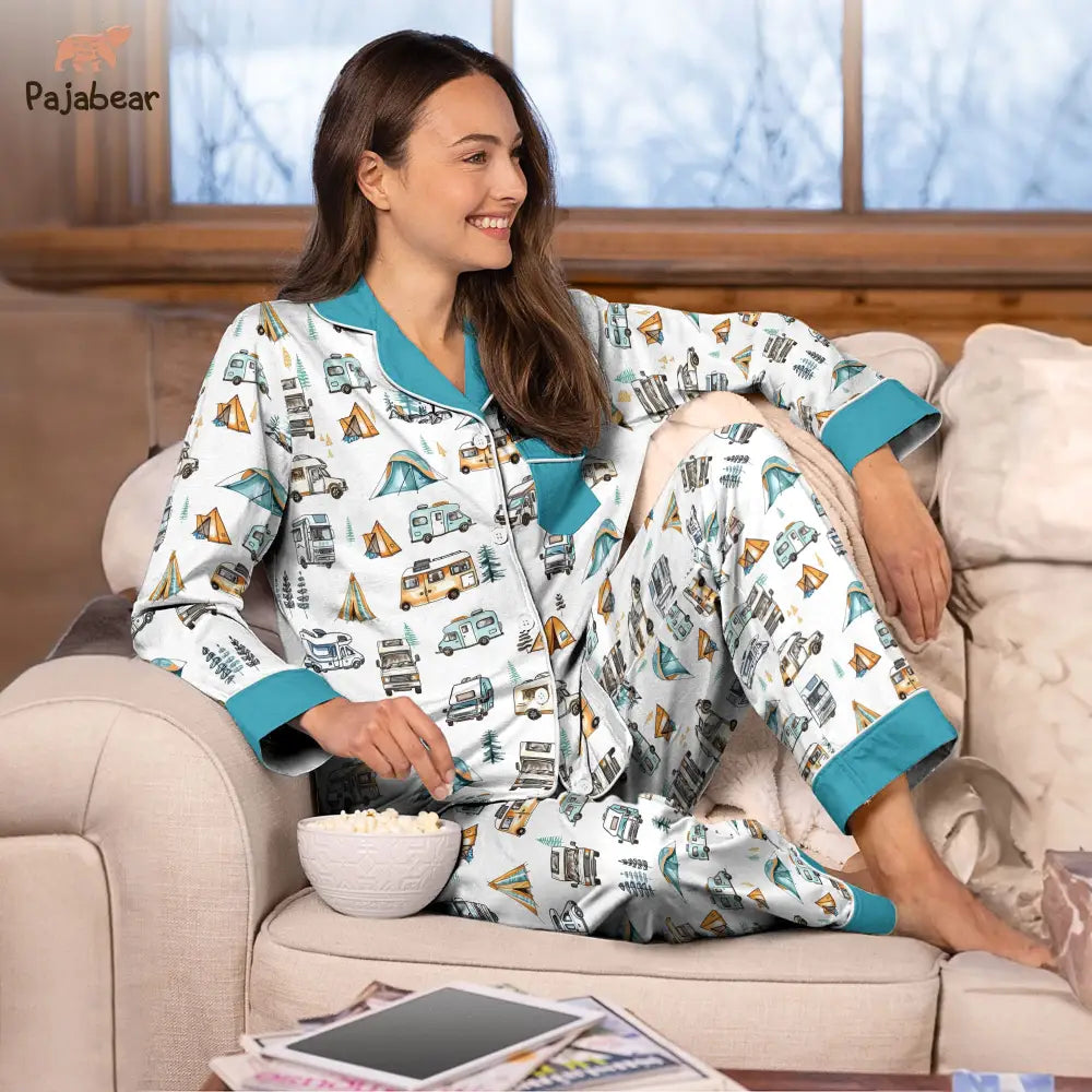 Camping Pajabear® Top & Pant Pajama Set Lover Nl09