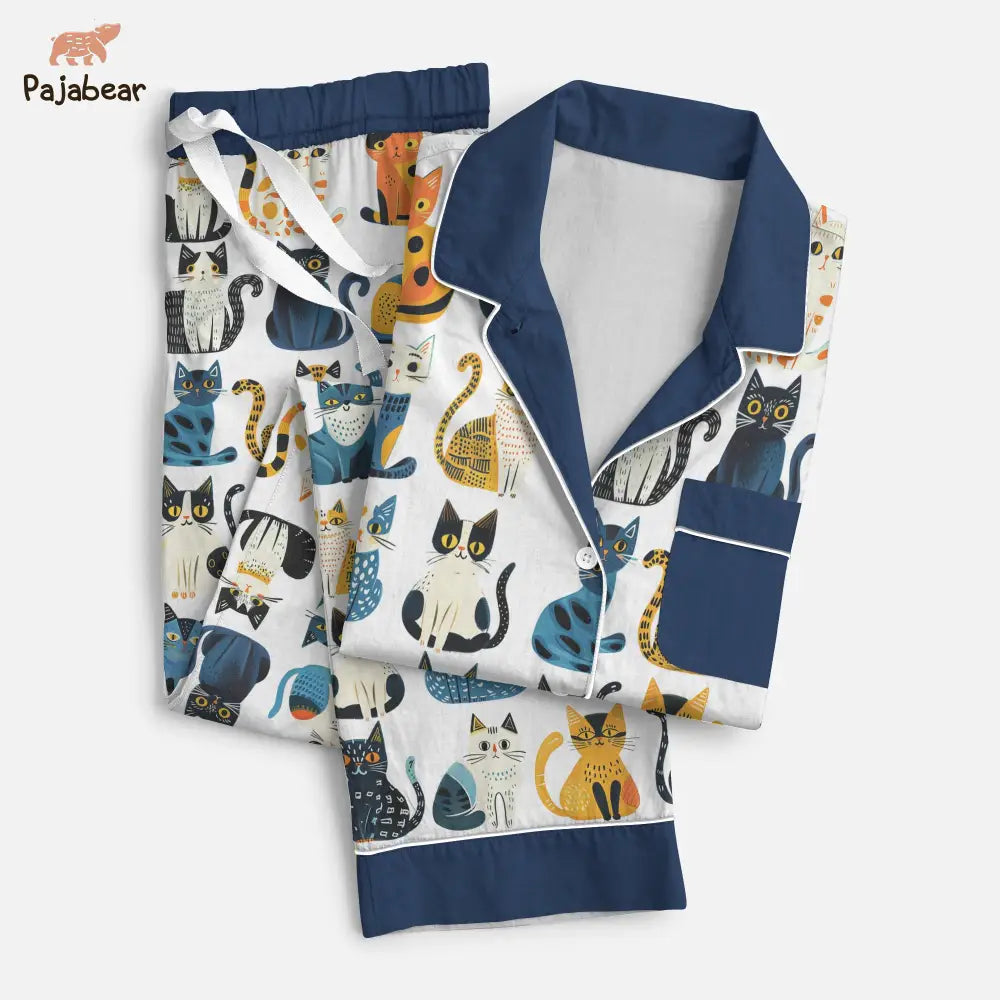 Cat Pajabear® Top & Pant Pajama Set Pattern Nl09