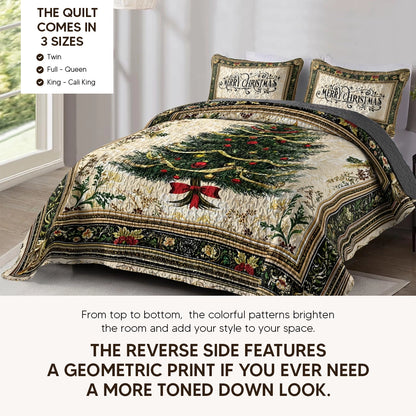 Pajabear Quilt 3-Piece Set Classic Christmas Tree