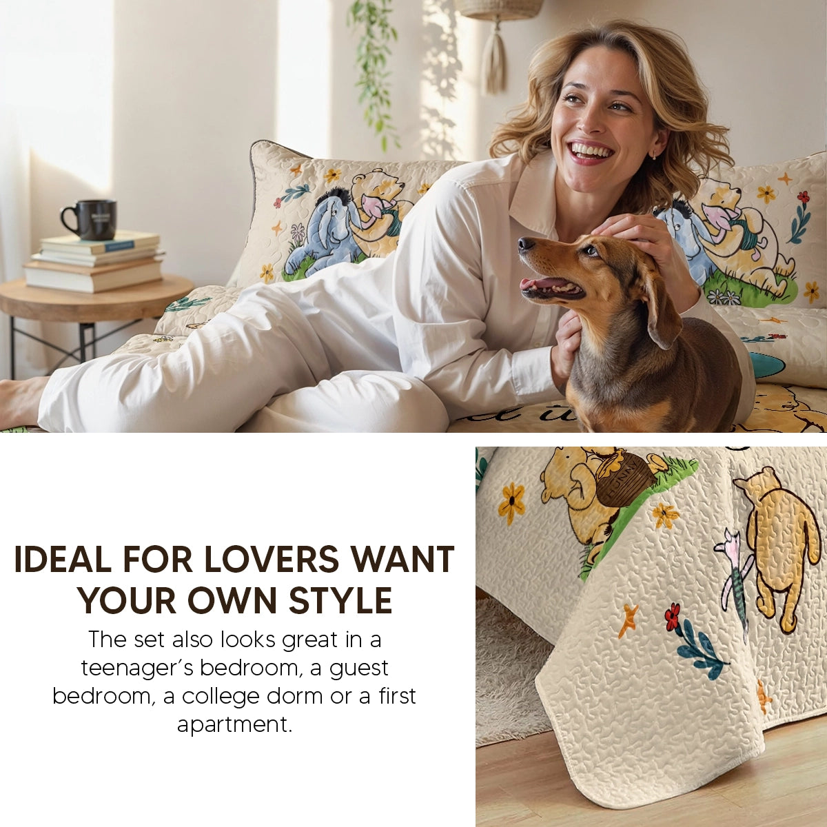 Pajabear Quilt 3-Piece Set Pooh The Love
