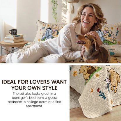 Pajabear Quilt 3-Piece Set Pooh The Love