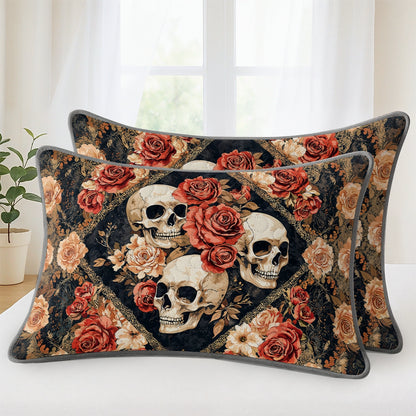 Pajabear Quilt 3-Piece Set Skull Dark Romance