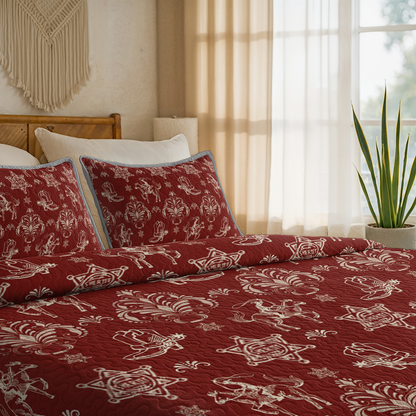 Pajabear Quilt 3-Piece Set Rodeo Rouge