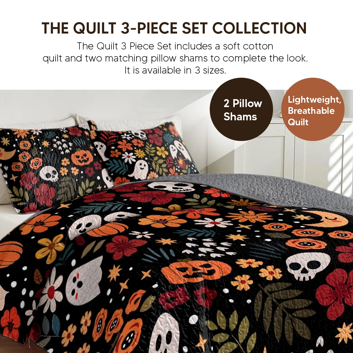 Pajabear Quilt 3-Piece Set Spooky Chic
