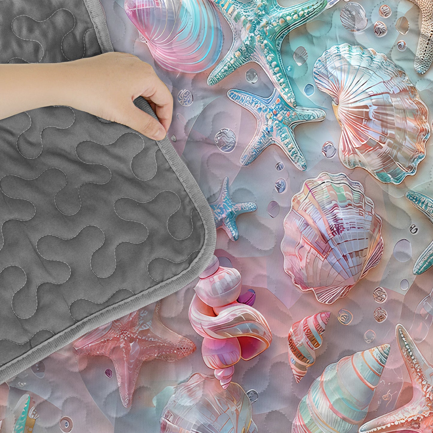 Pajabear Quilt 3-Piece Set Coastal Shell