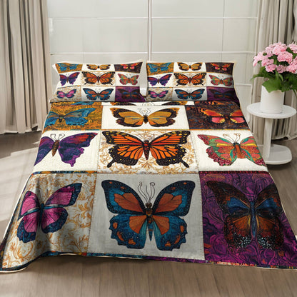 Pajabear 4-Piece Bed Sheet Set Vintage Butterflies