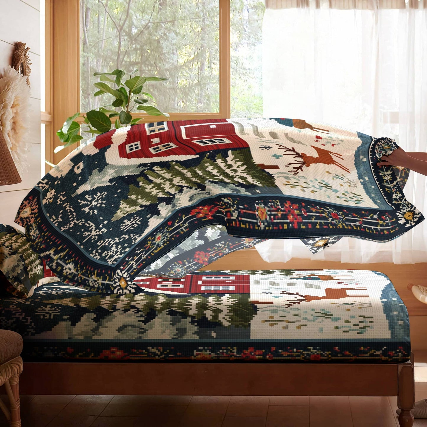 Pajabear 4-Piece Bed Sheet Set Cozy Cabin