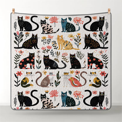 Pajabear Quilt 3-Piece Set Botanical Cat Bliss