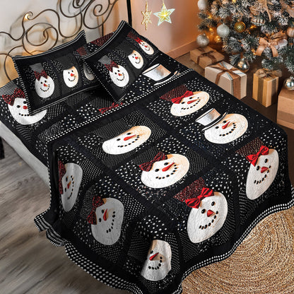Pajabear 4-Piece Bed Sheet Set - Elegant Snowman Bowtie