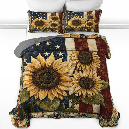 Pajabear Quilt 3-Piece Set American Sunflower