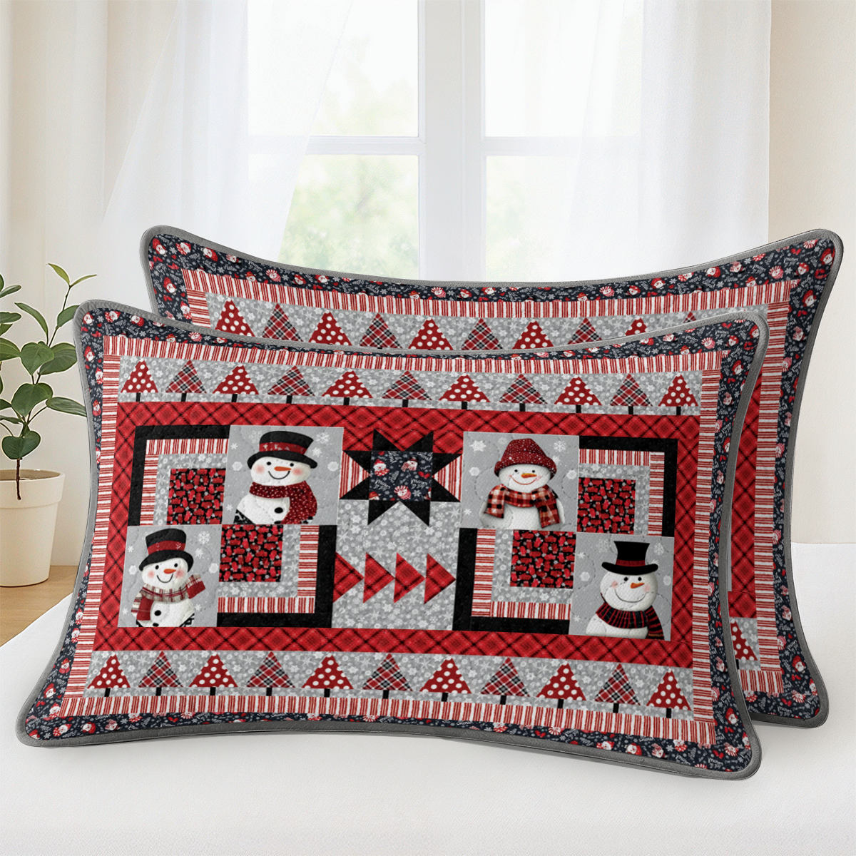Pajabear Quilt 3-Piece Set Starry Snowmen Holiday