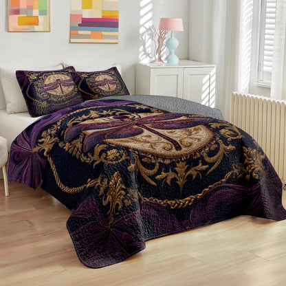 Pajabear Quilt 3-Piece Set Royal Dragonfly Dreams