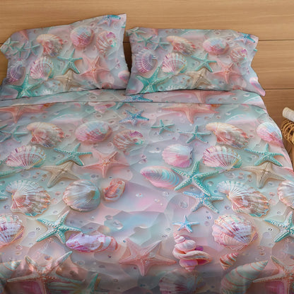 Pajabear 4-Piece Bed Sheet Set - Coastal Shell