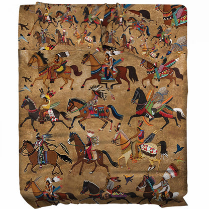 Pajabear 4-Piece Bed Sheet Set Strength Native Horses