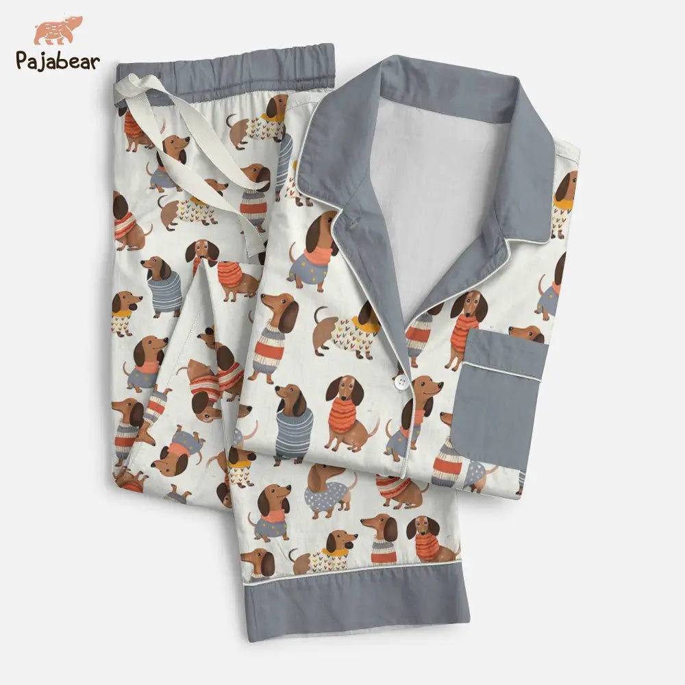 Dachshund Pajabear® Top & Pant Pajama Set Amazing Tl10