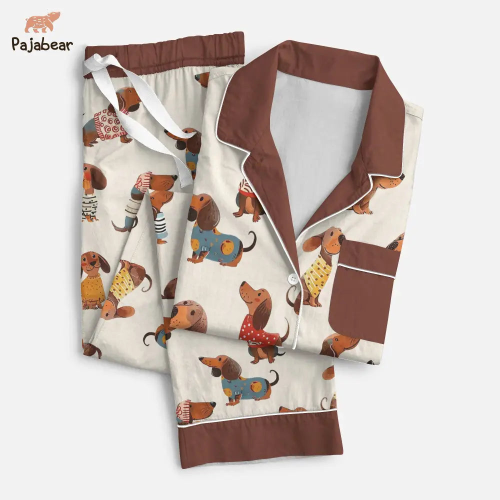 Dachshund Pajabear® Top & Pant Pajama Set Dachshund Cute Nl09