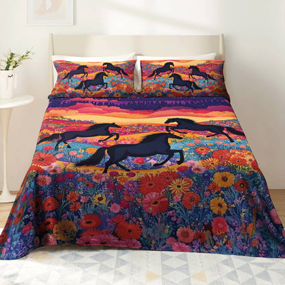 Pajabear 4-Piece Bed Sheet Colorful Horses