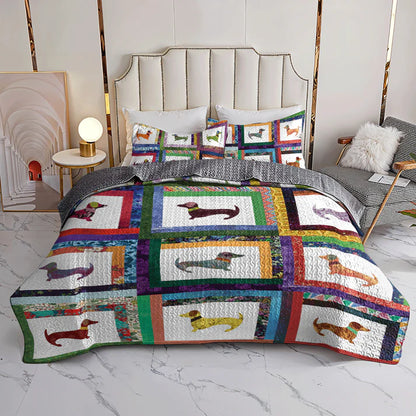 Pajabear Quilt 3-Piece Set Dachshund Friends
