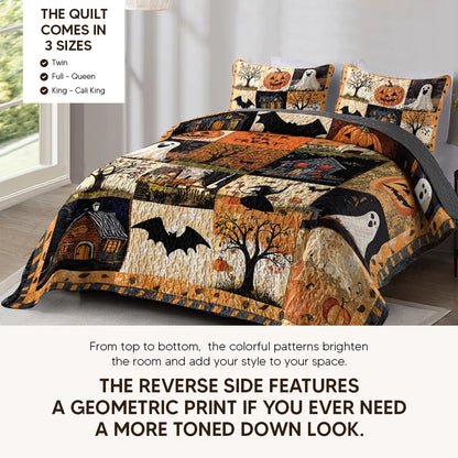 Pajabear Quilt 3-Piece Set Spooky Trick Or Treat Halloween