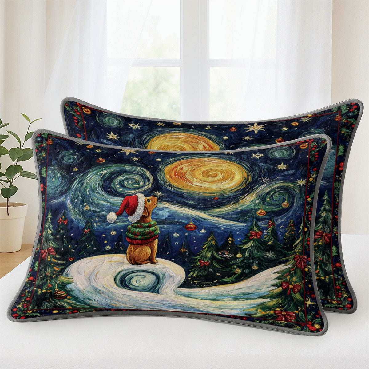 Pajabear Quilt 3-Piece Set Starry Christmas Pup