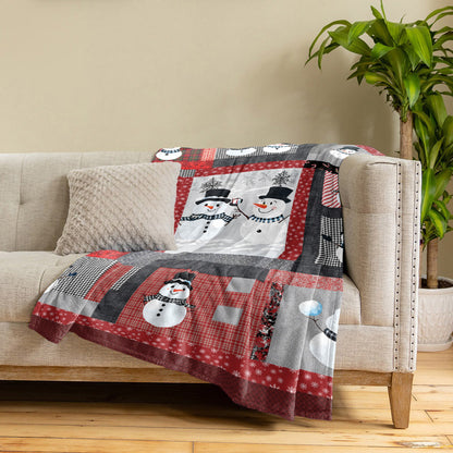 Pajabear Fleece Blanket Playful Snowmen