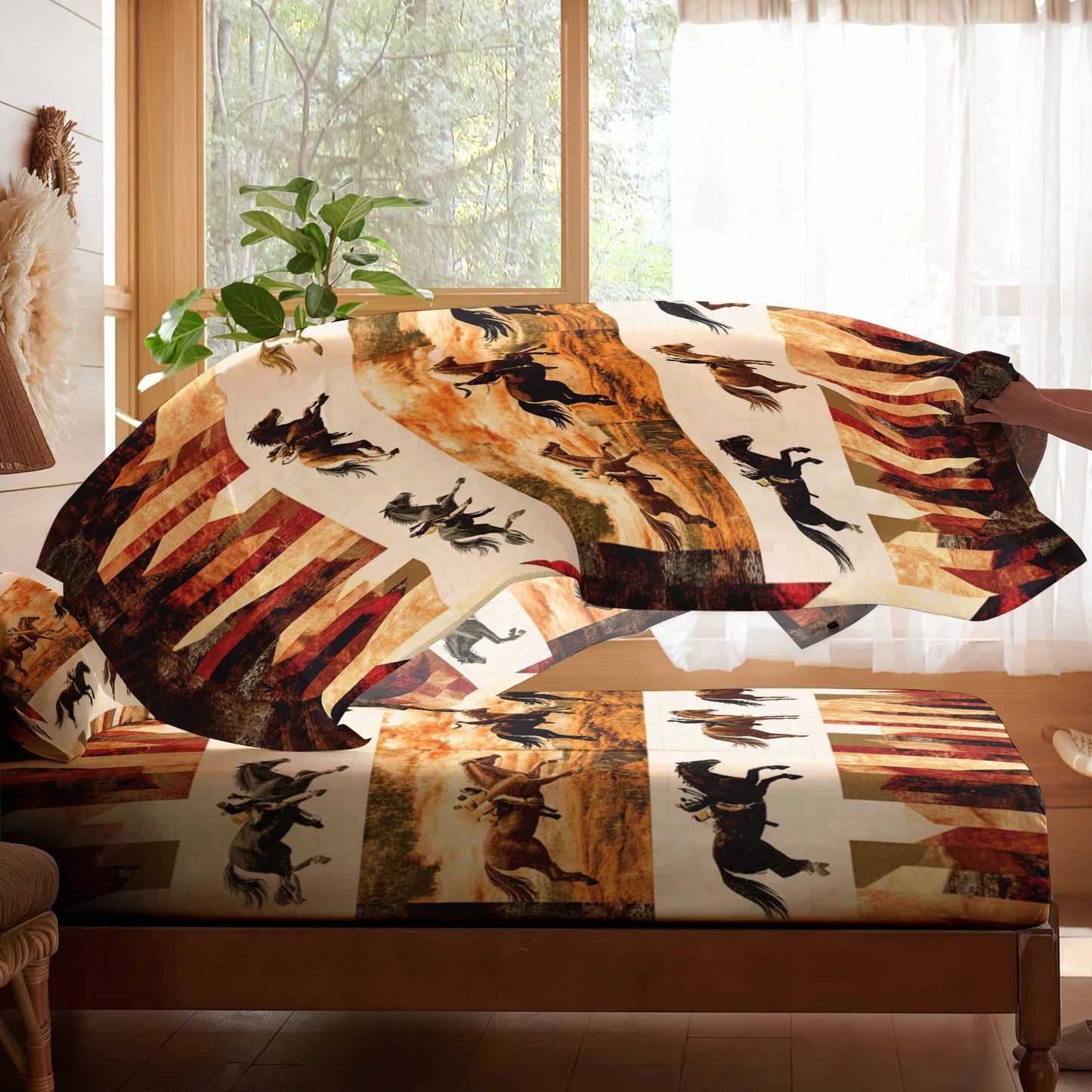 Pajabear 4-Piece Bed Sheet Set Western Adventure