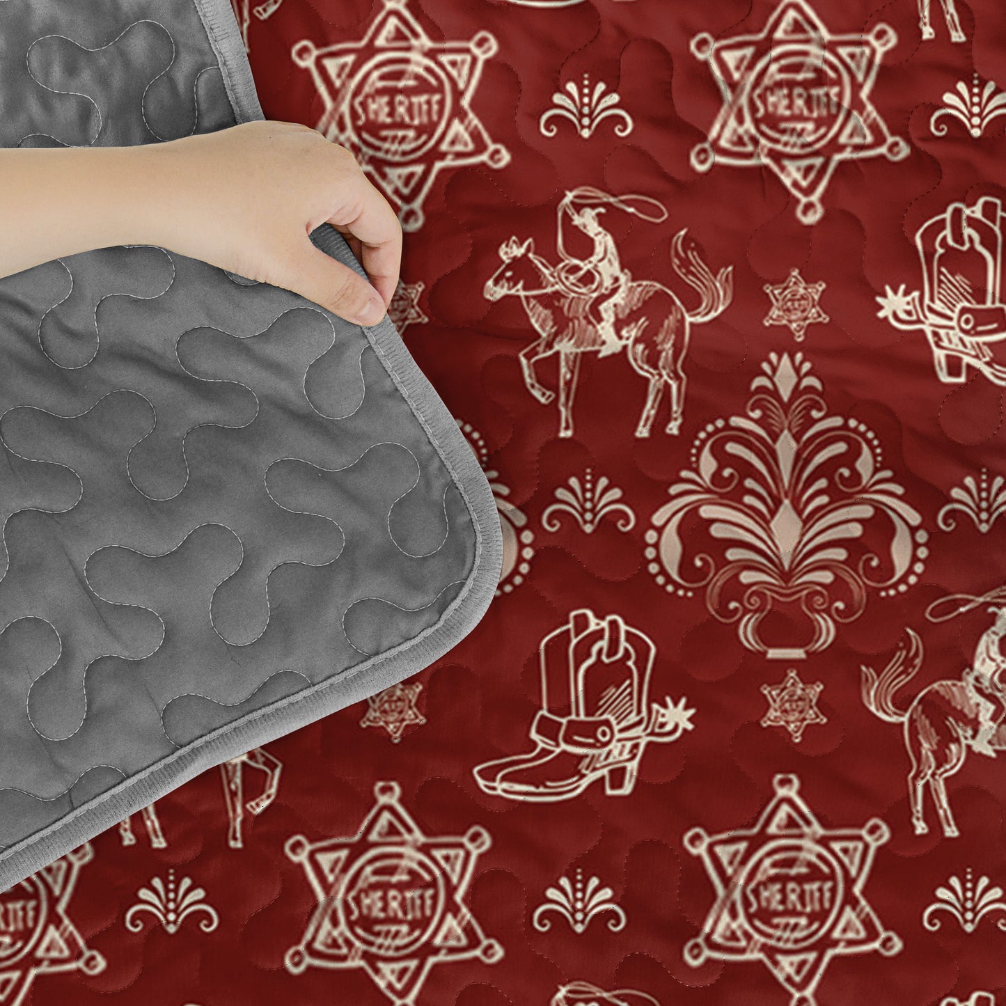 Pajabear Quilt 3-Piece Set Rodeo Rouge