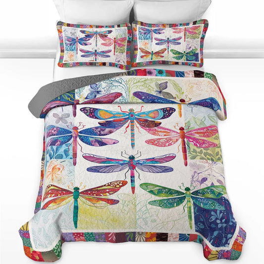 Pajabear Quilt 3-Piece Set Vibrant Dragonfly