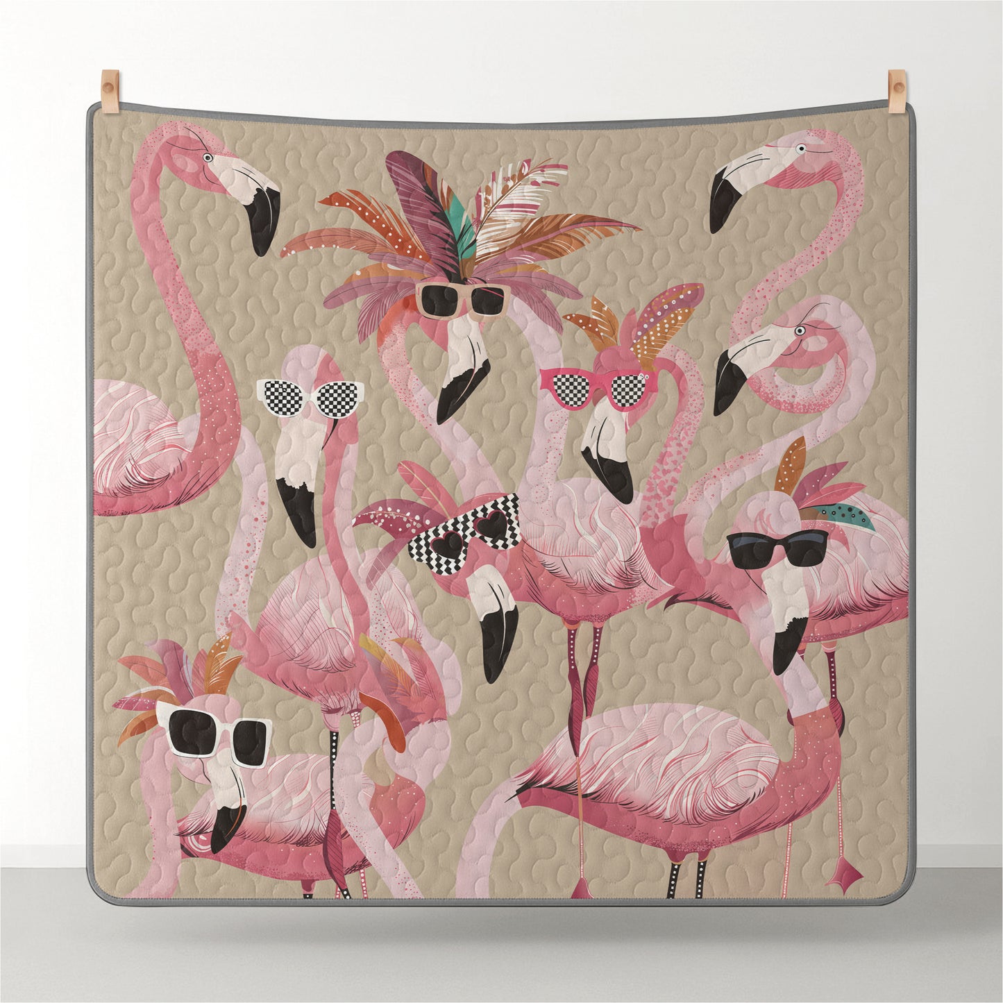 Pajabear Quilt 3-Piece Set Funky Flamingo