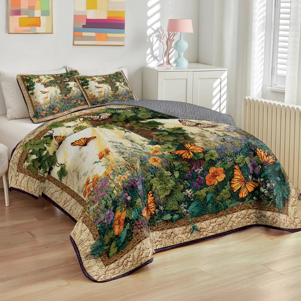 Pajabear Quilt 3-Piece Set Garden of Sacred Renewal