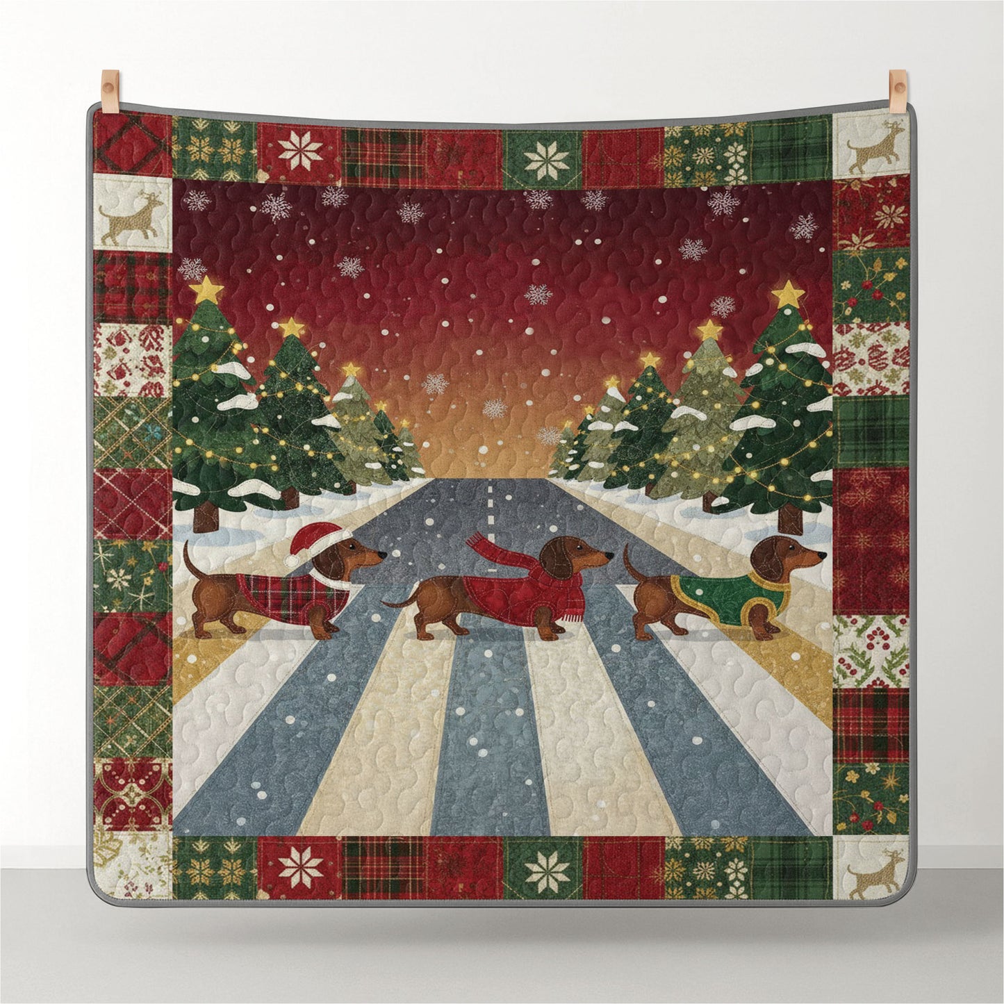 Pajabear Quilt 3-Piece Set Winter Wiener Wonderland