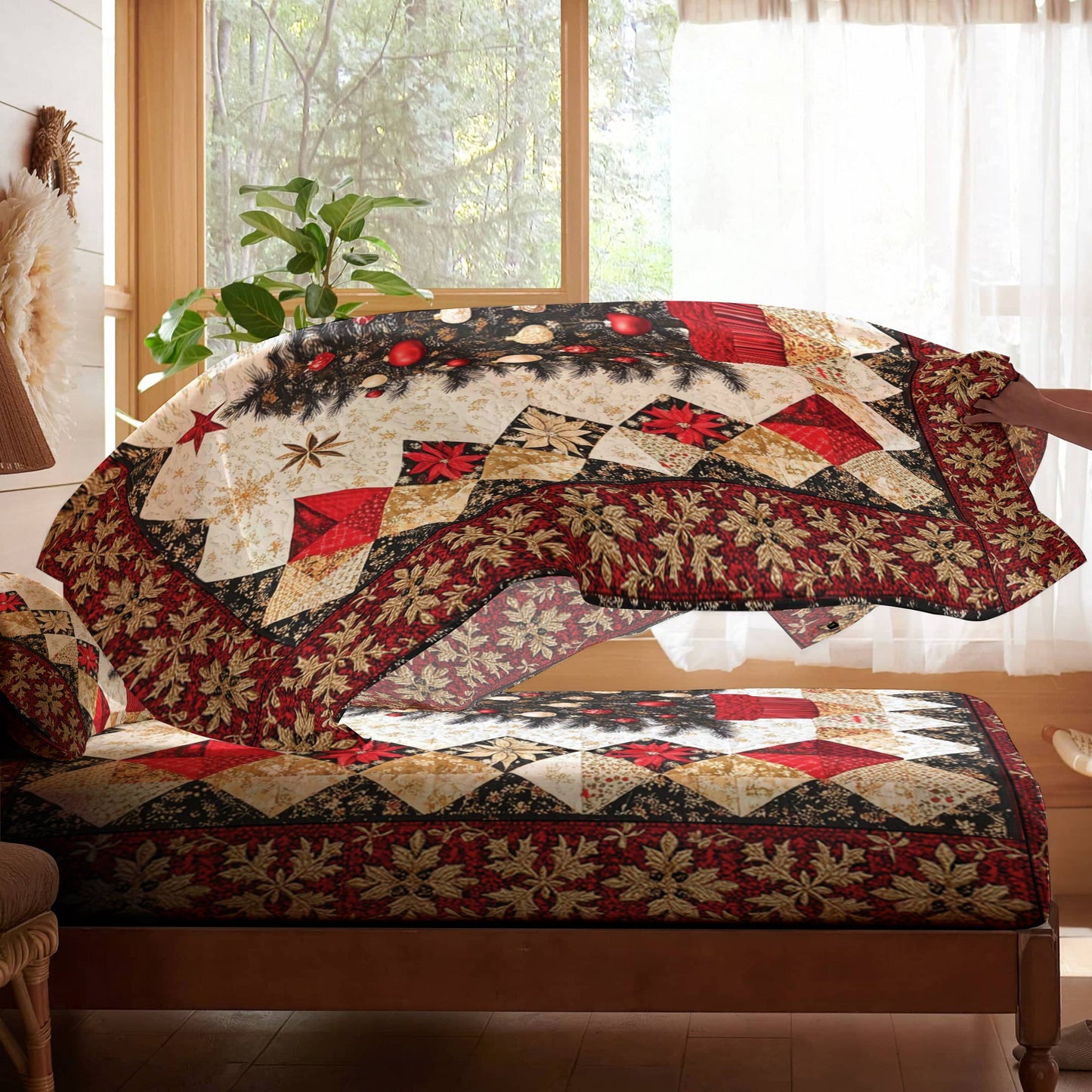 Pajabear 4-Piece Bed Sheet Set Christmas Tree